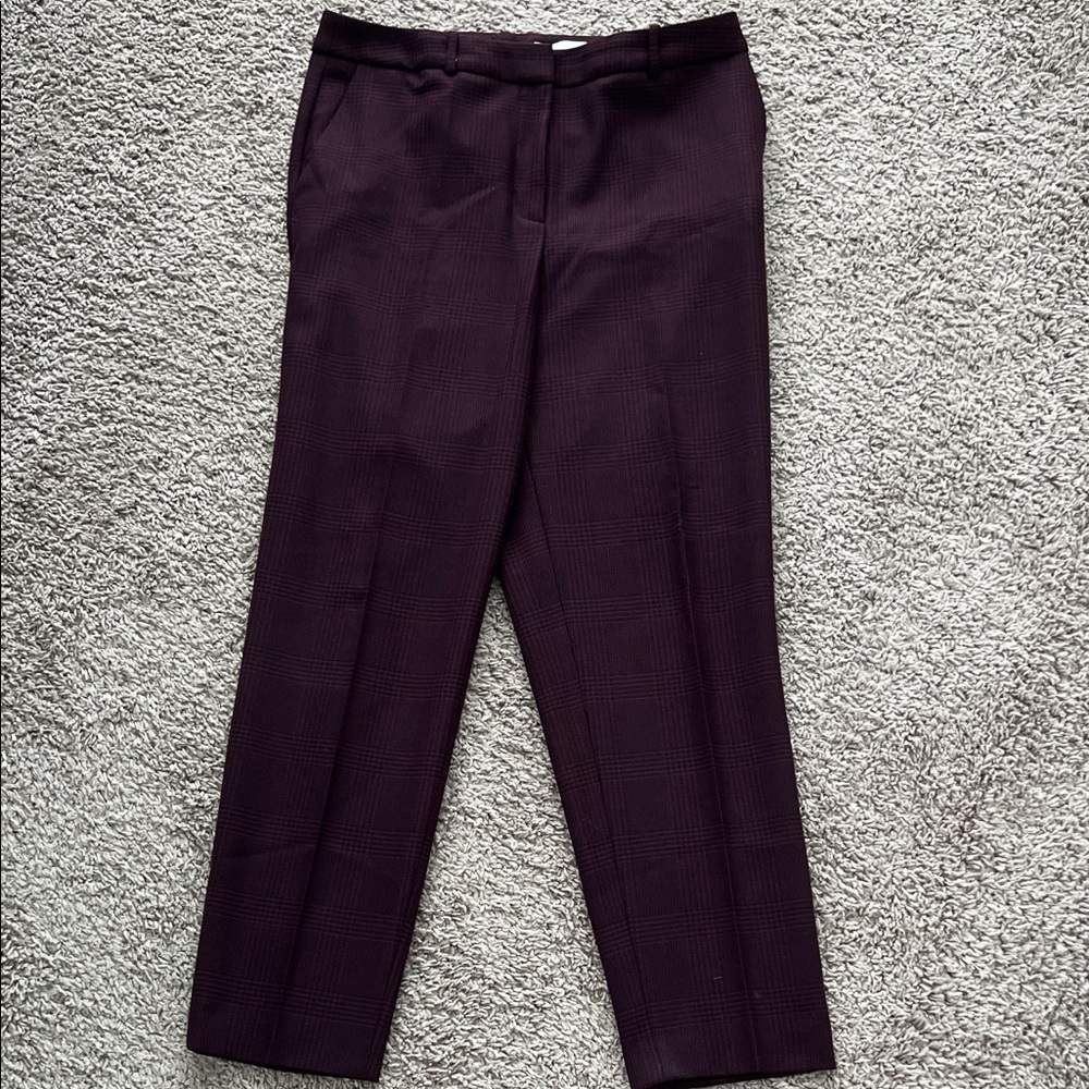 BOSS Hugo Boss Purple Burgundy Tweed Trouser Pants